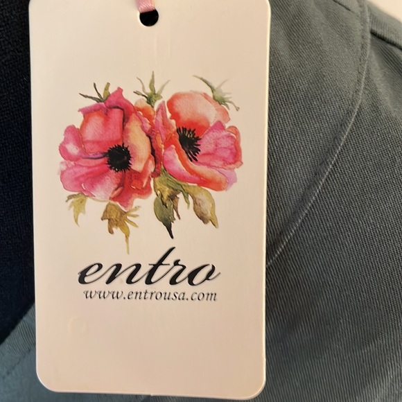 NWT! entro green tiered tie sleeve top. size M - Picture 6 of 7